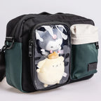 ドーナツ サッチェル ルーセント 透明ポケット付き ショルダーバッグ 痛バッグ 9L