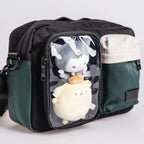 Satchel Lucent Series Crossbody Bag|Black x Slate Green
