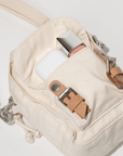 Macaroon Tiny Organic Cotton Series Crossbody Bag|Beige
