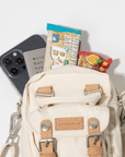 Macaroon Tiny Organic Cotton Series Crossbody Bag|Beige