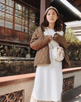 Macaroon Tiny Organic Cotton Series Crossbody Bag|Beige
