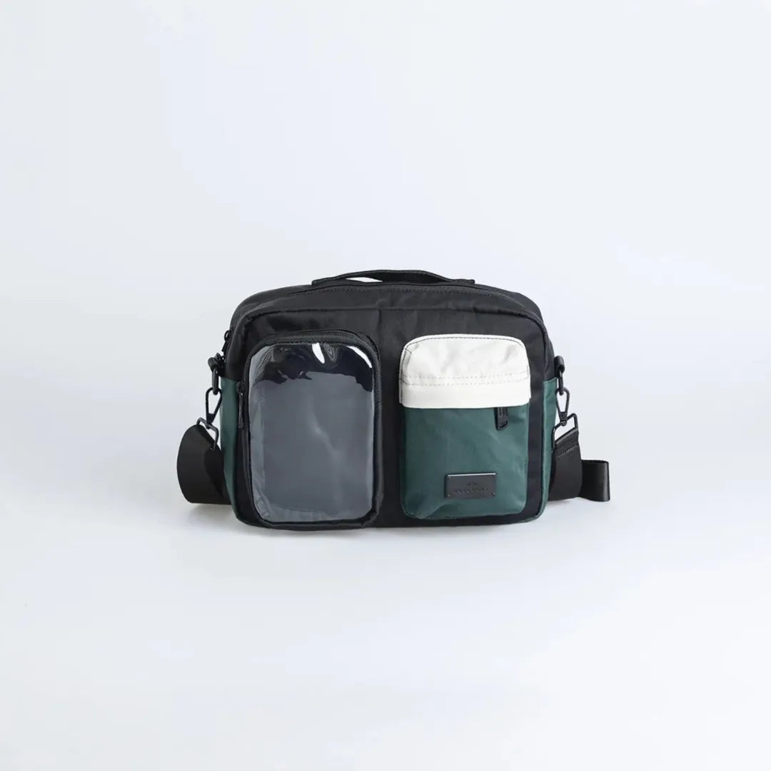 Satchel Lucent Series Crossbody Bag｜Black x Slate Green