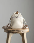 Macaroon Tiny Organic Cotton Series Crossbody Bag｜Beige