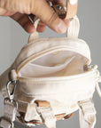 Macaroon Tiny Organic Cotton Series Crossbody Bag｜Beige