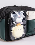 Satchel Lucent Series Crossbody Bag｜Black x Slate Green