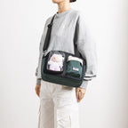 ドーナツ サッチェル ルーセント 透明ポケット付き ショルダーバッグ 痛バッグ 9L